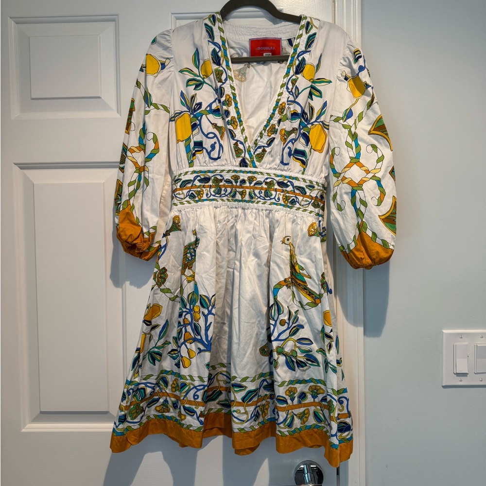 La Double J Floral Print Dress with Yellow and Green Accents